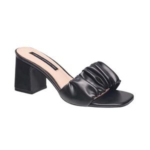 French Connection • Black Ruched Mules